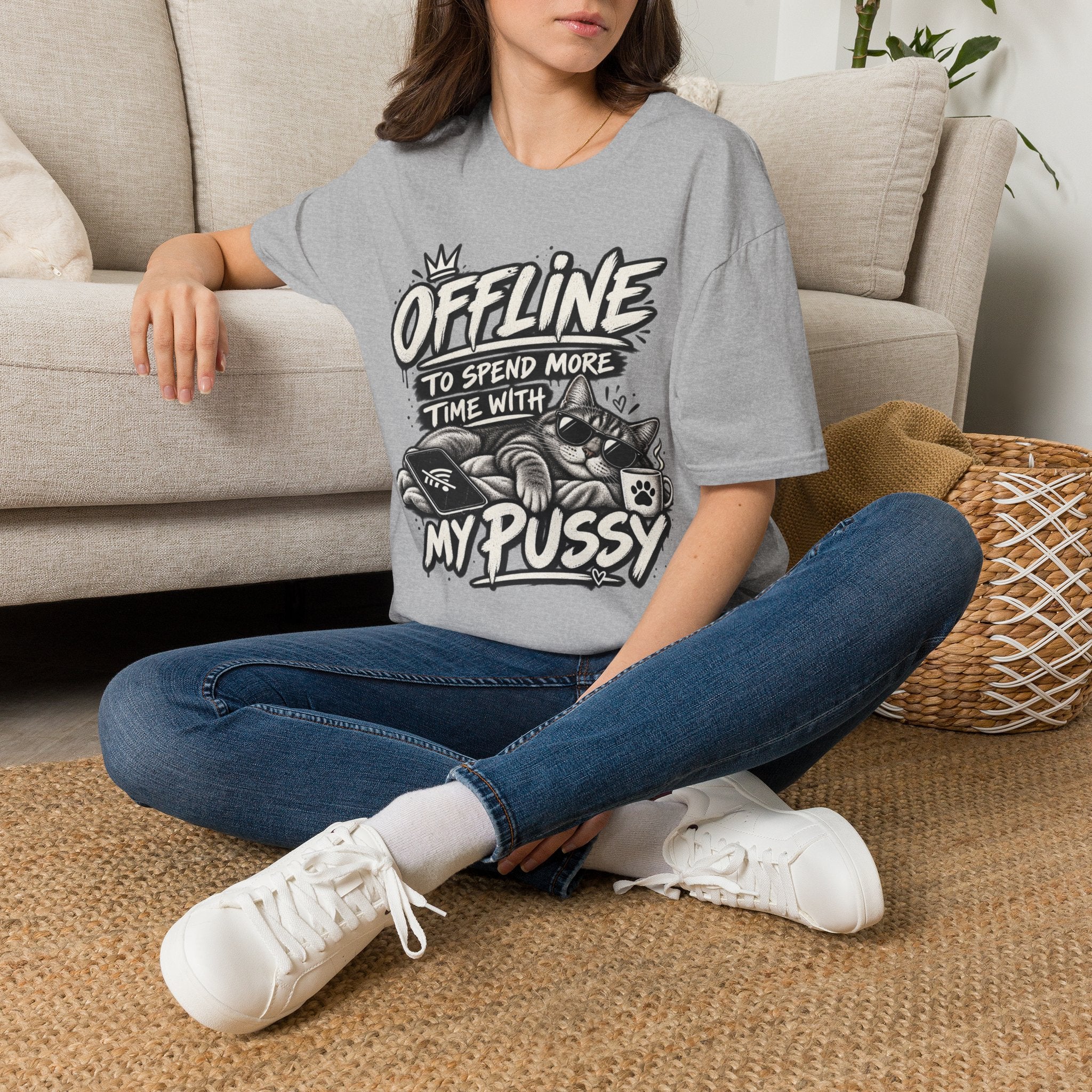Offline to Spend More Time With My Cat T-Shirt