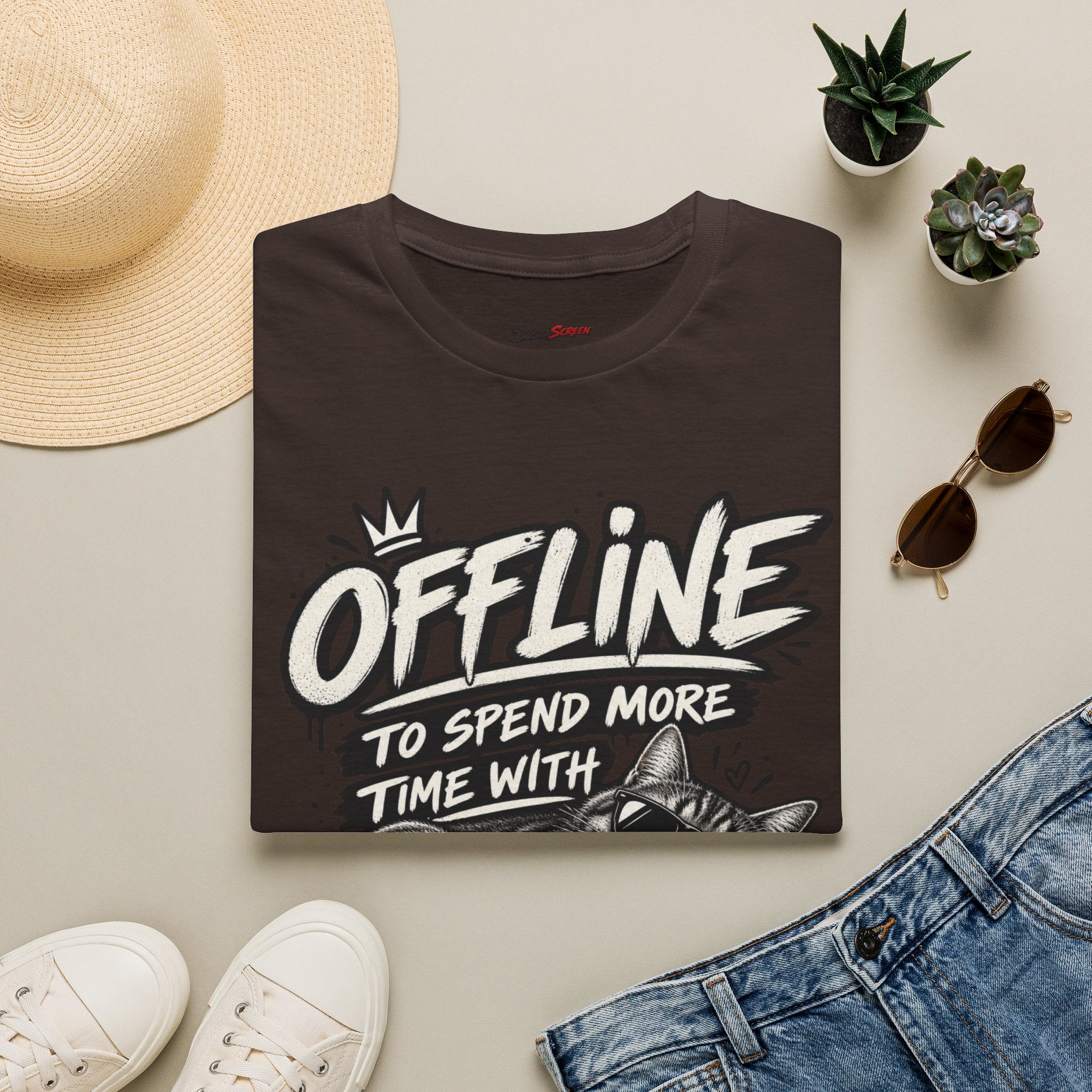 Offline to Spend More Time With My Cat T-Shirt
