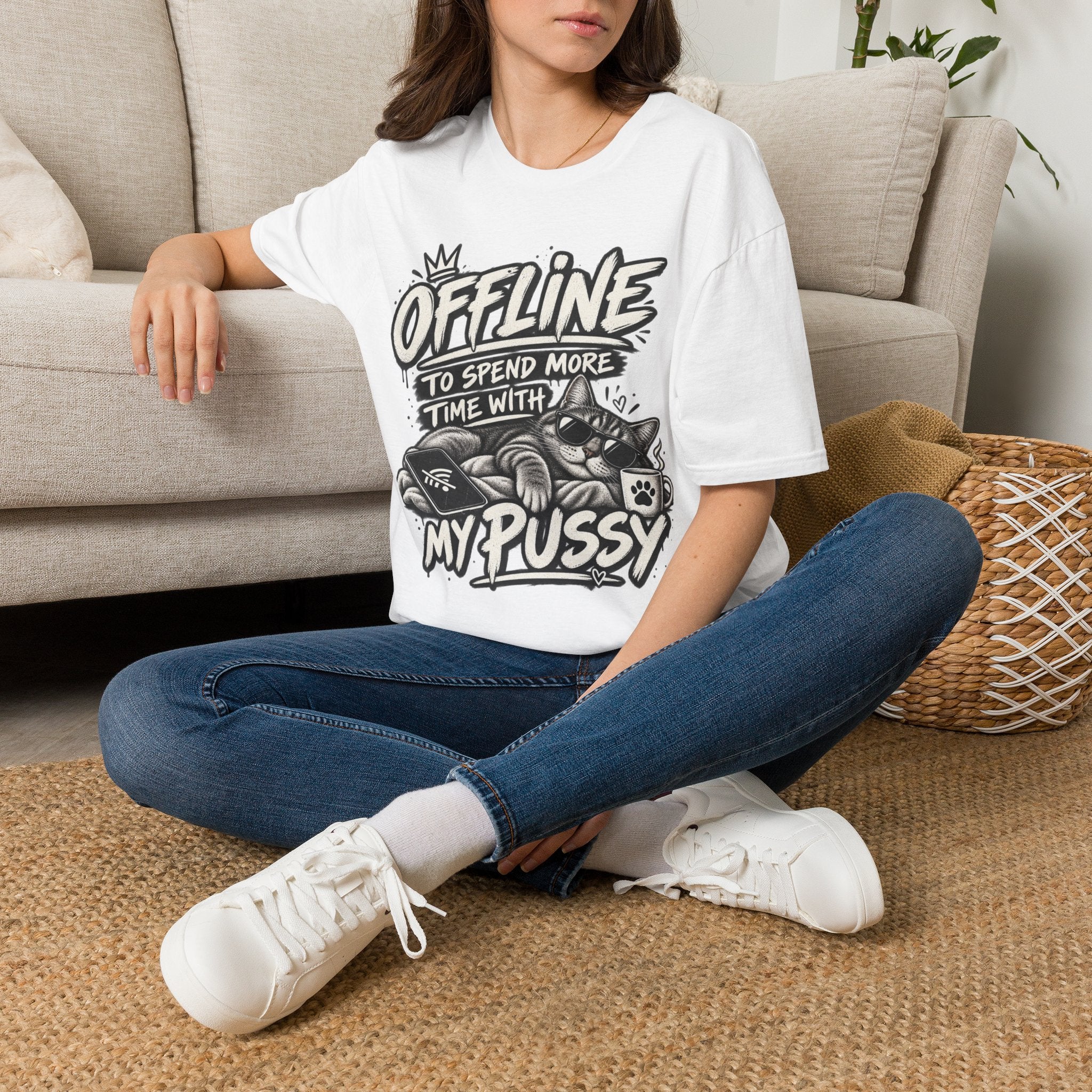 Offline to Spend More Time With My Cat T-Shirt